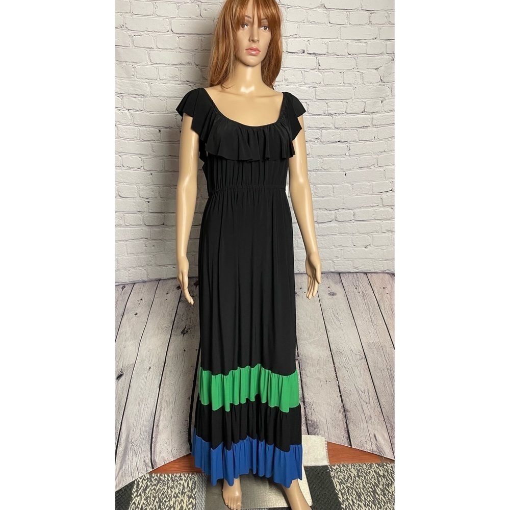 NWT New $88 Tiana B Casual Maxi Black Dress Size XL